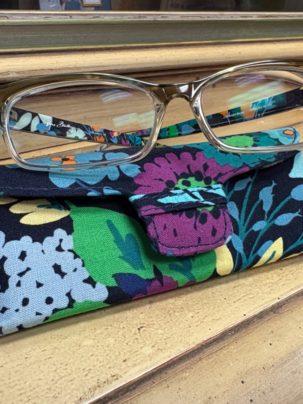 Floral Navy Multicolor Glasses Sleeve - Unbranded